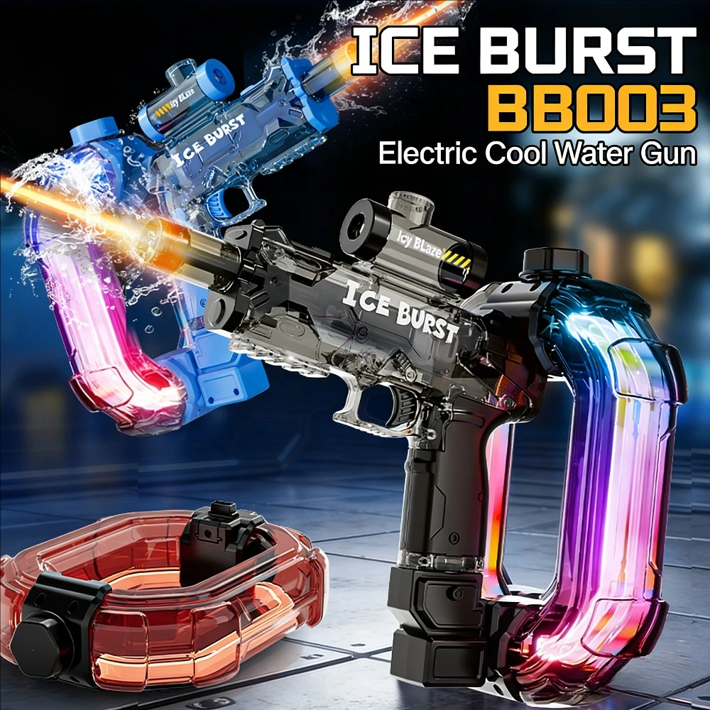 Ice Blast Electric Multi Trigger Pulse Water Gun with Colorful Lights and Sound Effects Children's Energy Ring Water Gun