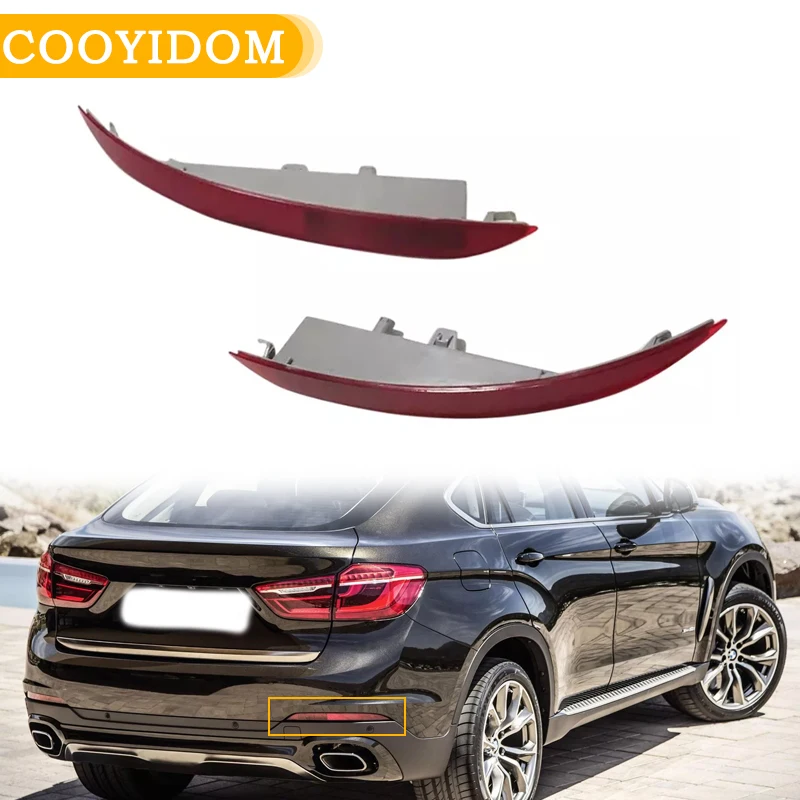 For BMW X6 F16 2014 2015 2016 2017 2018 Rear Bumper Reflector Warning Light Brake Stop Fog Lamp 63147323185 63147323186