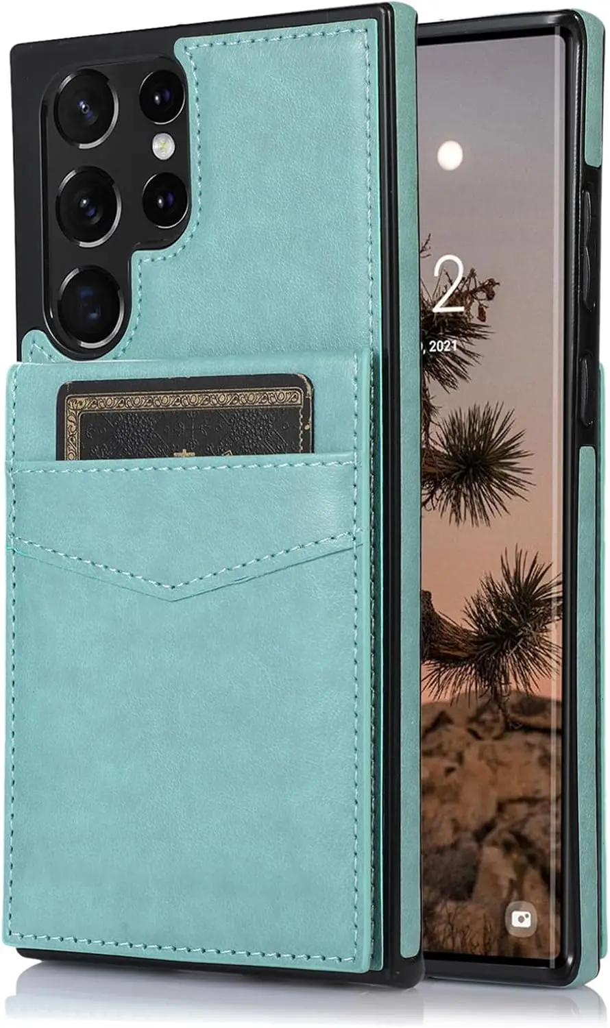 

Leather Case for Samsung Galaxy S24 Ultra/S24 Plus/S24,Business Style Magnetic Buckle Card Holder Slim Phone Cover Case