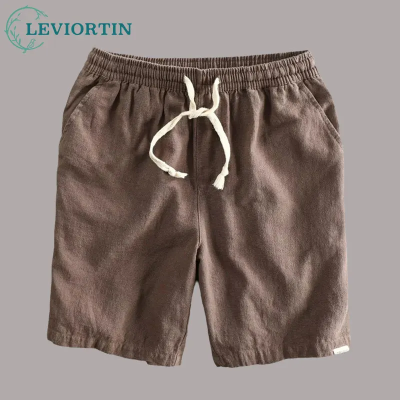 

Мужские хлопковые и льняные пляжные праздничные летние шорты Harajuku ярких цветов, мужские простые повседневные облегающие мягкие тонкие шорты для отпуска, брюки