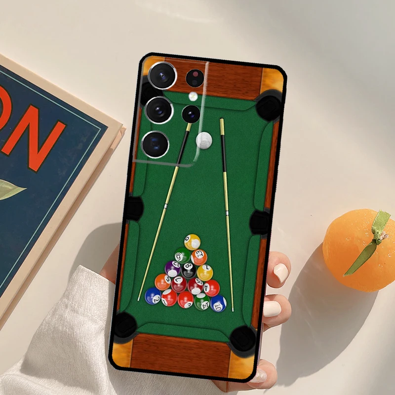 البلياردو السنوكر 8 الكرة قضية الهاتف لسامسونج غالاكسي S24 S25 الترا S20 S21 S22 S23 زائد S9 S10 S24 FE الغطاء الخلفي