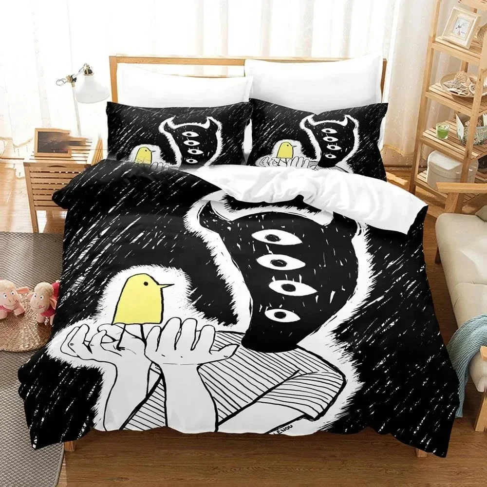 

New 3d Print Anime Goodnight Punpun Bedding Set Boys Girls Twin Queen Size Duvet Cover Pillowcase Bed Kids Adult Home Textiles