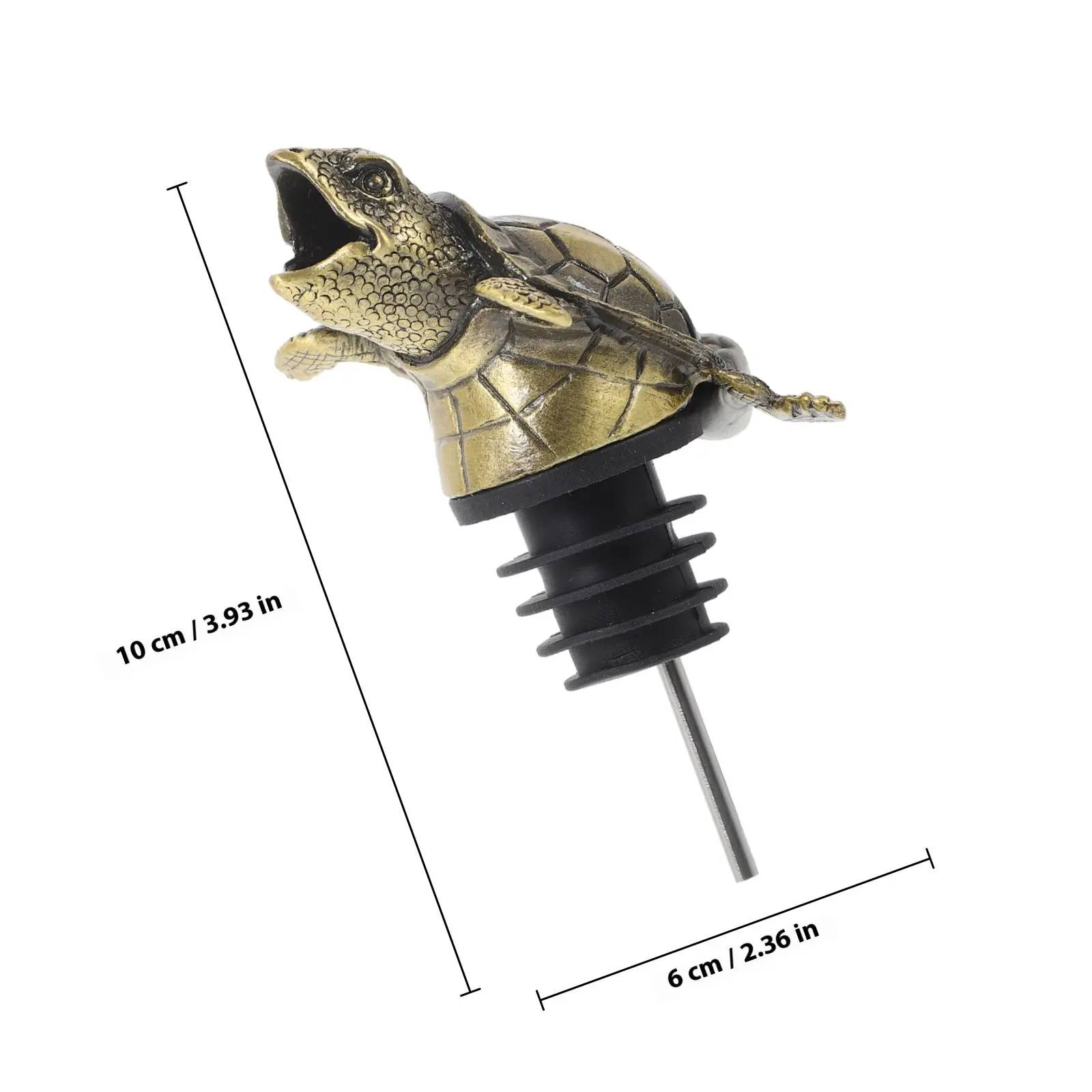 Decorative Zinc Alloy Wine Pourer Ocean Animal Sea Turtle Shape Style Wine Bottle Spout Liquor Pourer Spouts for Bottles