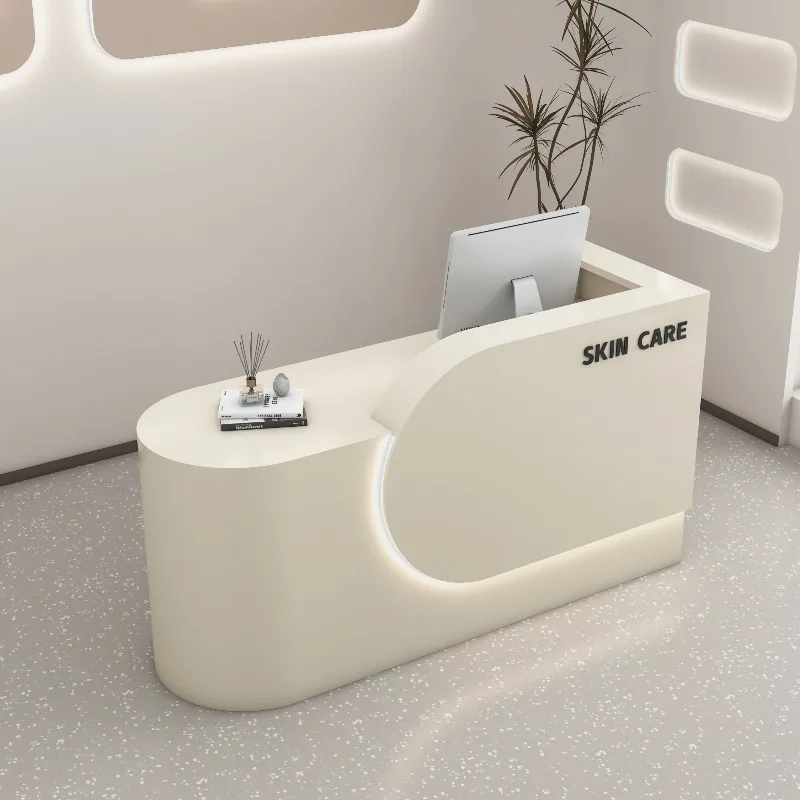 

Barber Front Desk Reception Counter Checkout Classic L Shaped Reception Desks Beauty Salon Mostrador Recepcion Office Furniture