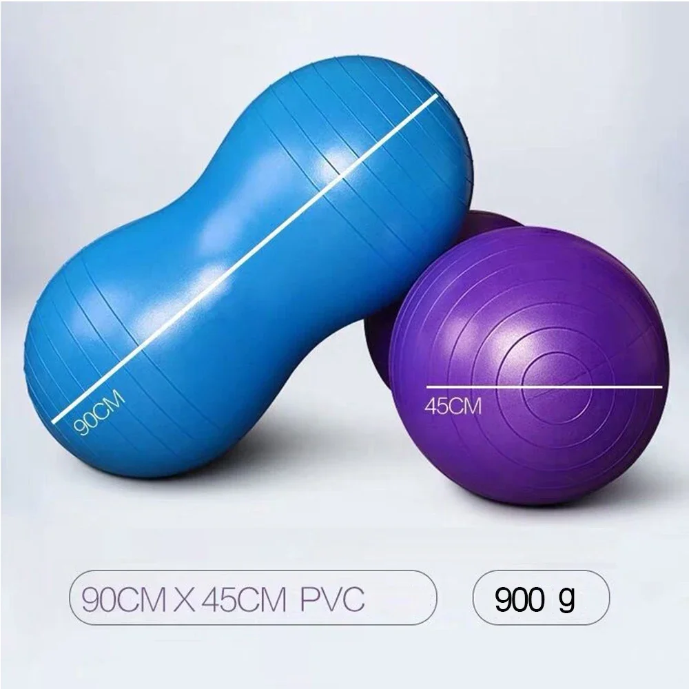 45x90 Cm PVC Thicken Explosion-Proof Yoga Peanut Ball Fitness Capsule Balls for Weight Loss Sports Exercise Wholesale 900g