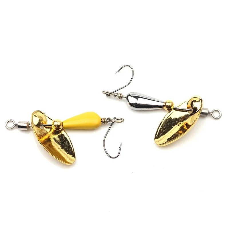 

1Pc Gold Blade Spinner Fishing Lure 2.8g Micro Spoon Bait Single Hook Metal Sequin for Trout Crappie Panfish Tackle