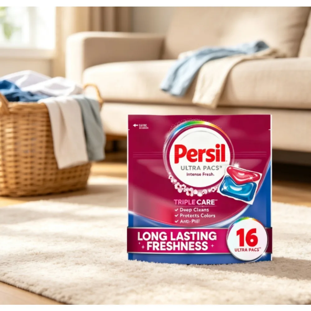 Cápsulas de Detergente para Ropa Persil Extra Strong Deep Clean, Aroma Fresco y Agradable, 16 Cápsulas por Paquete