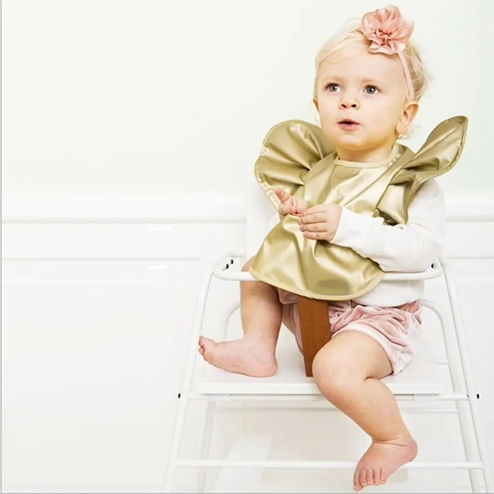 

Детские нагрудники-непромокалки для малышей: для кормления, творчества, уборки после еды, с застежкой-кнопкой, золотистые