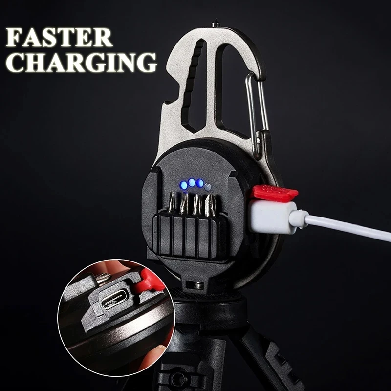 Mini COB LED Flashlight Multifunctional Portable Keychain Light Pocket Work Light Outdoor Camping Fishing Emergency Lantern