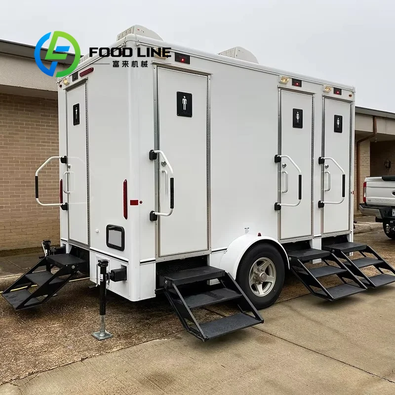 

Four Compartment Mobile Restroom Easy Transport And Installation For Outdoor Wedding Concert Gathering And Large Event