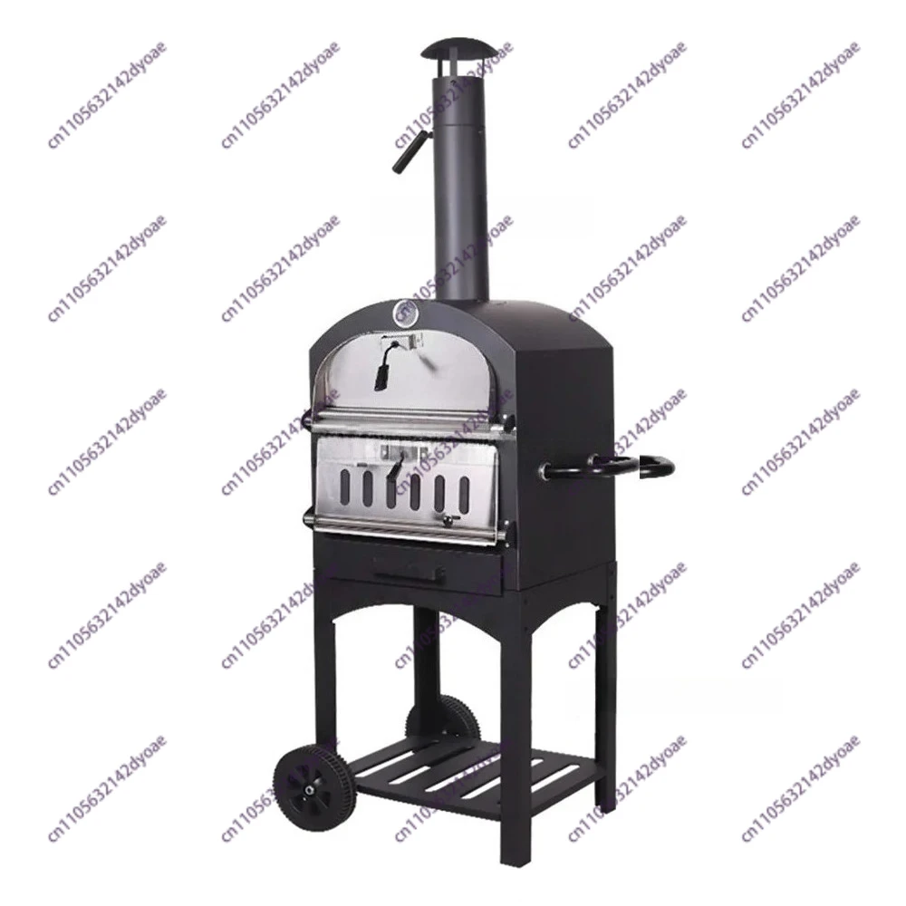 12-inch Vertical Pizza Oven Outdoor Camping Charcoal Grill BBQ Barbecue Food Beef Stew Oven