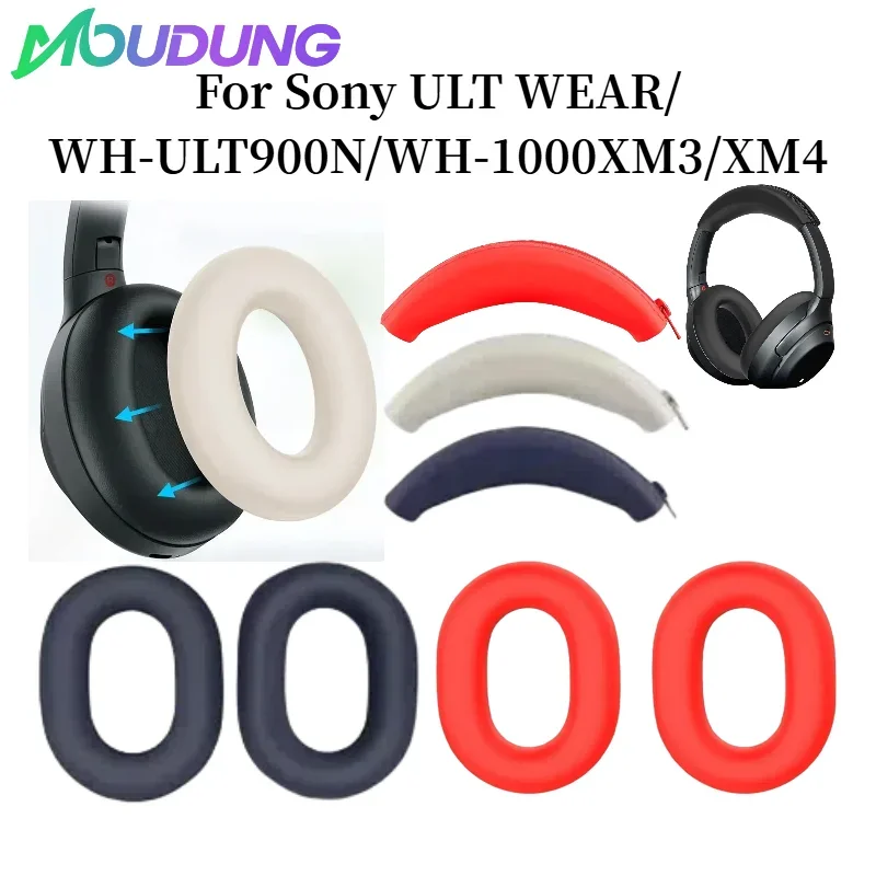 

MOUDUNG Silicone Cushion Cover Anti-Scratch Ear Pads Headbeam Cover for Sony ULT WEAR/WH-ULT900N/WH-1000XM3/XM4 headset