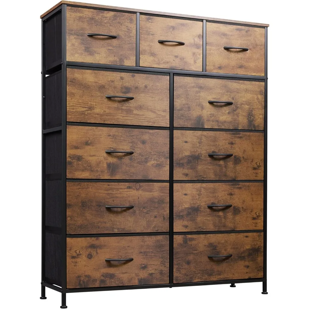

Storage Organizer Unit with 11 Fabric Bins, Storage Drawers Organizer with Steel Frame, Tall Storage Tower Organizaton for Livi