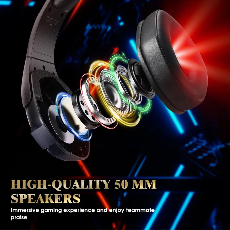 Kotion Each G3000 Gaming Headphone 3,5mm, fone de ouvido com luz RGB, microfone com cancelamento de ruído, som estéreo para PC, PS5, PS4