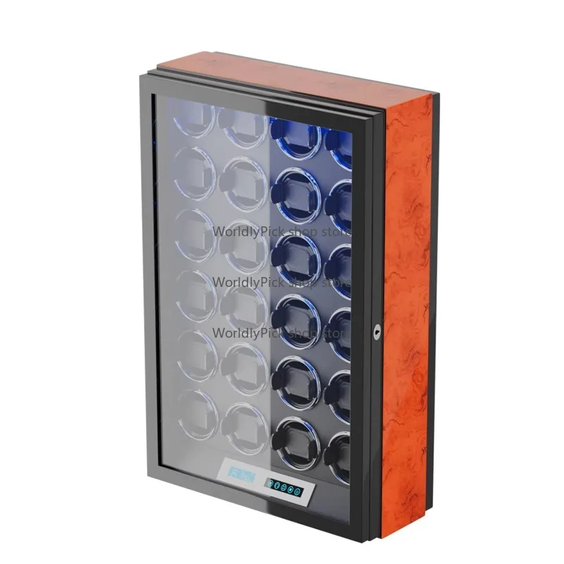 

High Quality LED Light Automatic Touch Screen Watch Winder 24 Slots Watch Display Box