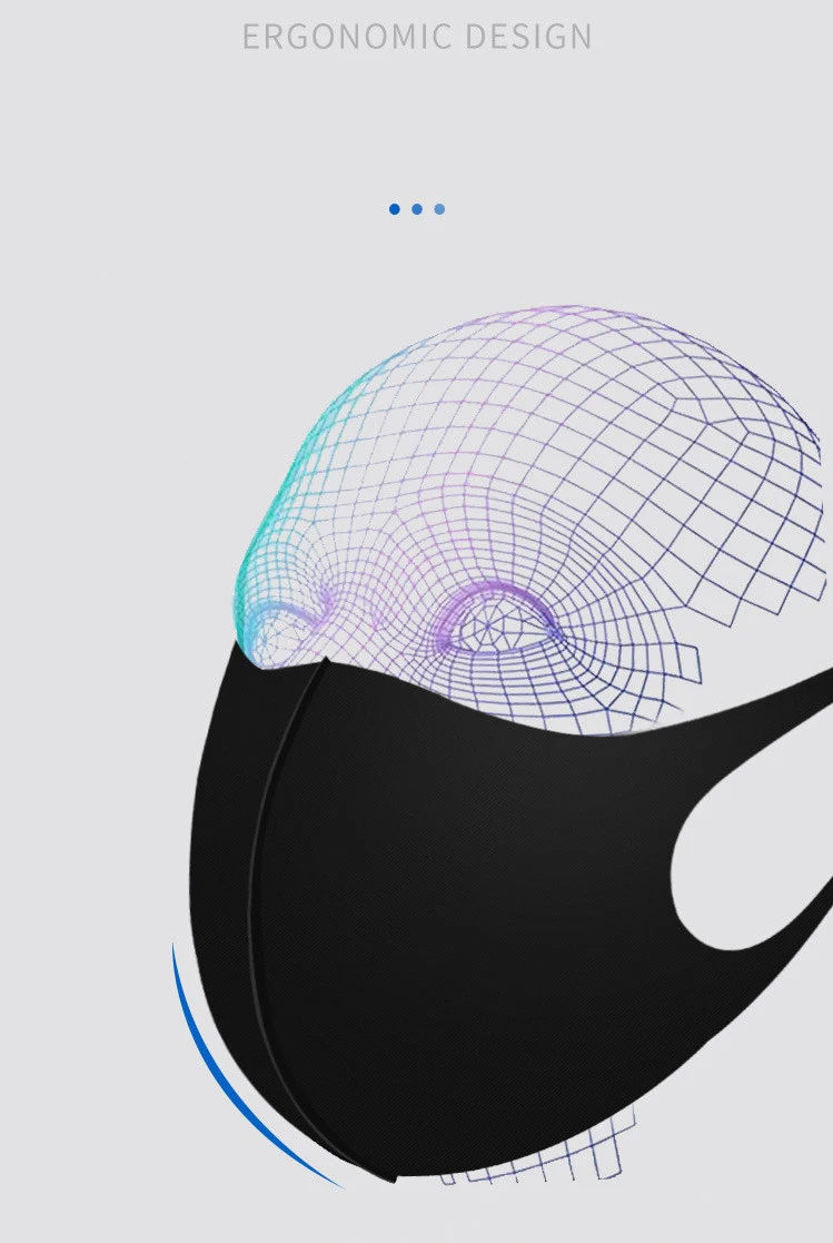 UV-Schutz-Gesichtsmaske für Erwachsene und Kinder, Sommer-Ohrbügelmaske, schwarz, reisefreundlich, atmungsaktiv, leicht, waschbar, Gesichtsbedeckungen – Detail 2