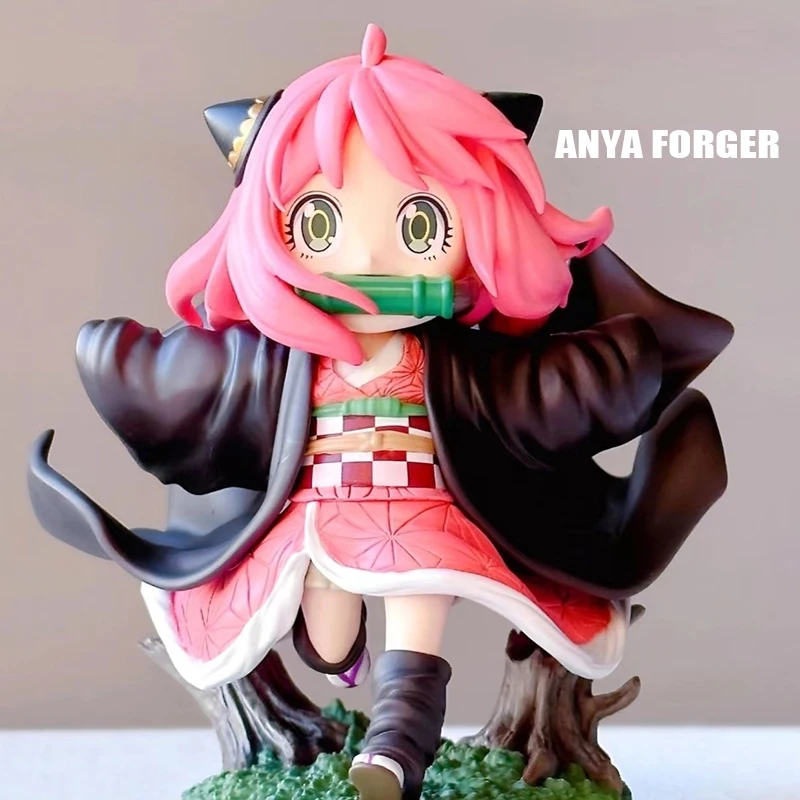 

SPY×FAMILY Figurine Anya Forger Action Figures Cos Running Kamado Nezuko Cute Maiden Anime 12cm PVC Model Collection Toys Gifts