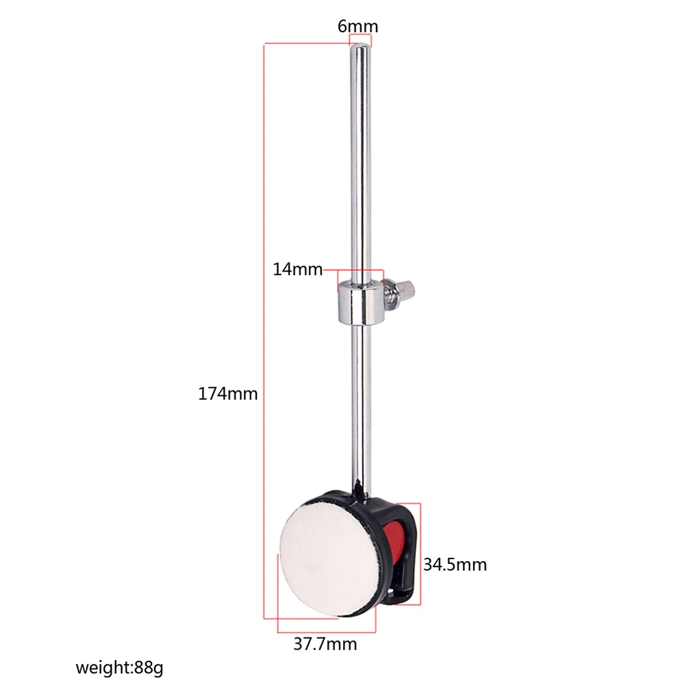 

Bass Drum Hammer Silicone Head Replacement For Percussion Hammer Accessories White Durable Hammers Compatible