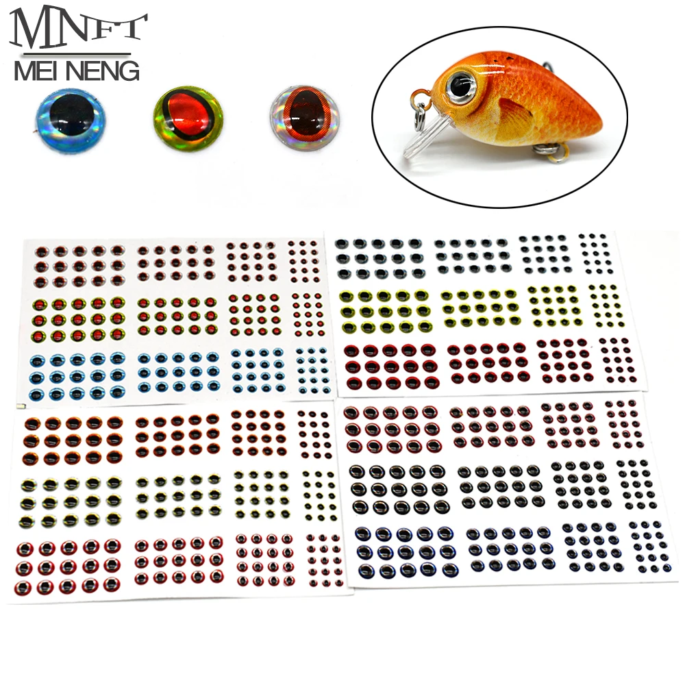 

MNFT Mixed 183Pcs 3mm 4mm 5mm 6mm 3D Holographic Fishing Lure Eye Fly Tying Lure Baits Making