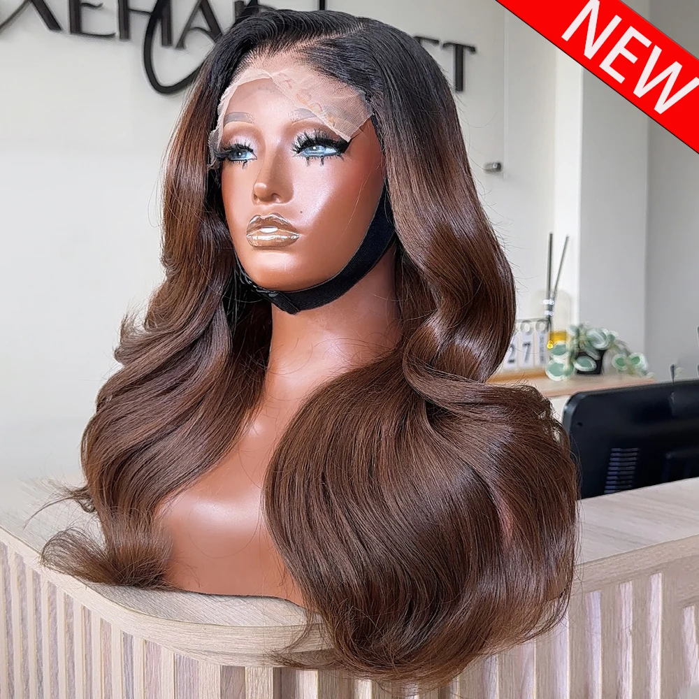 

13x6/360 Chocolate Brown HD Lace Front Human Hair Wigs Body Wave Human Hair Wig For Women 300/400 Density Colored Human Hair Wig