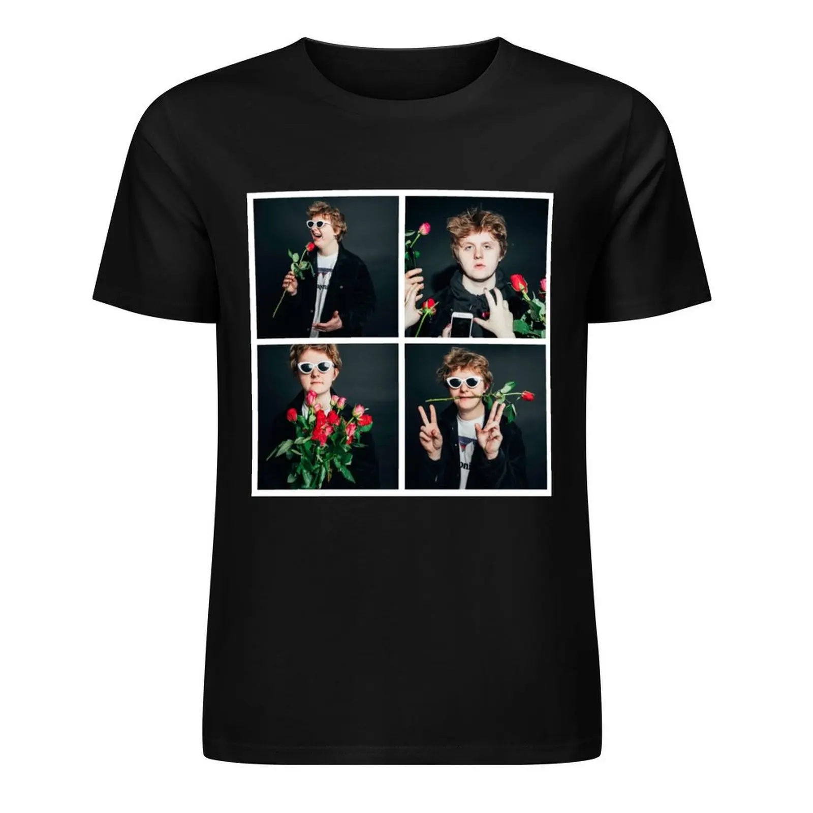 Lewis Capaldi 4 Photo Roses Collage T-Shirt customizeds summer clothes basketball graphic tees funny t shirts for men