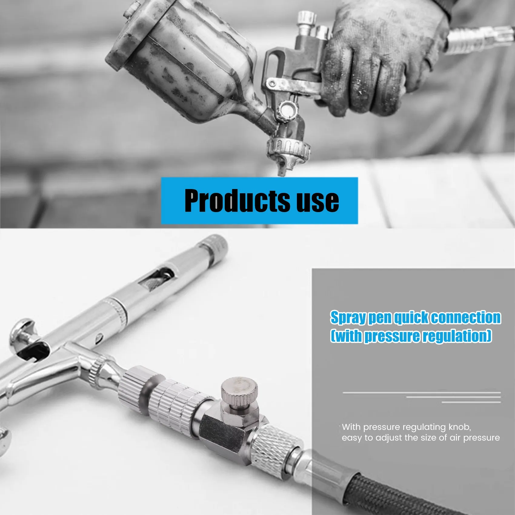 

A11E-8Pieces Airbrush Adapter Set Airbrush Quick Release Coupling Disconnect Adapter Kit For Air Compressor And Airbrush Hose