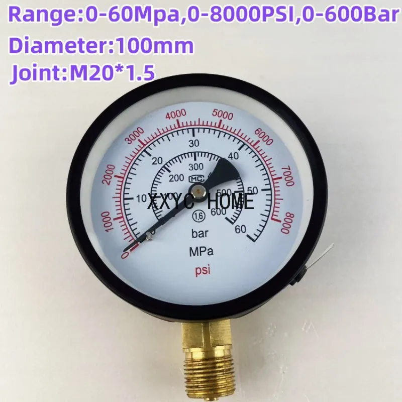 

0-60Mpa Pressure Gauge for S60h S70h S80h Diesel Injector Nozzle Tester, 0-8000Psi Pressure Meter Testing Tool