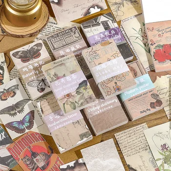 60 yaprak literatür sanat Vintage dergisi malzeme kağıt sevimli Memo Pad hiçbir yapışkanlık Scrapbooking arka plan not kağıdı kırtasiye