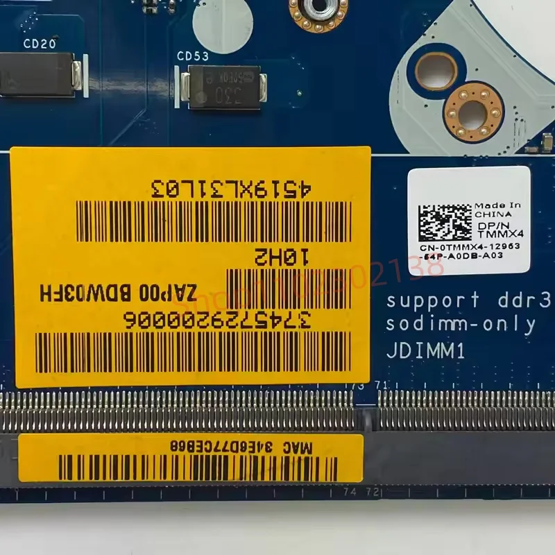 CN-0TMMX4 0TMMX4 TMMX4 メインボード DELL 13 R2 13 M13X ノートパソコンのマザーボード SR23Y I5-5200U CPU LA-A302P N16P-GX-A2 100% テスト済み