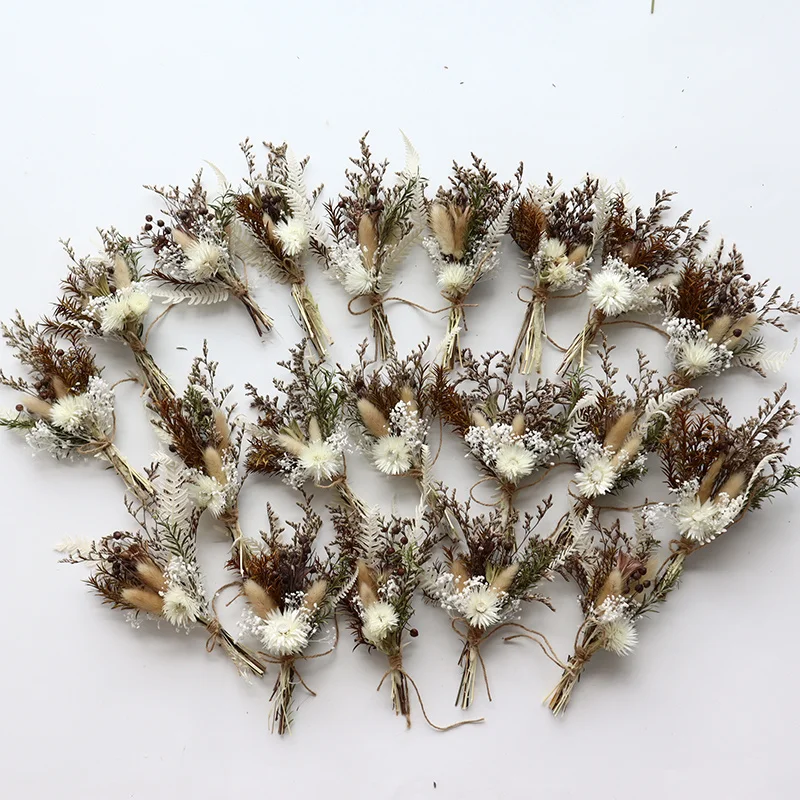 

10PCS Factory Customize Natural Pampas Grass Mini Dried Flower Bouquet for Boho Wedding Decor Rustic Farmhouse Home Decorations