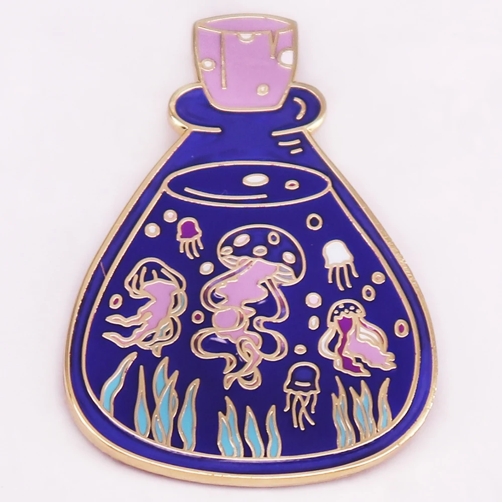 Jelly Fish Potion Sea Witch Magic Lover Enamel Pin