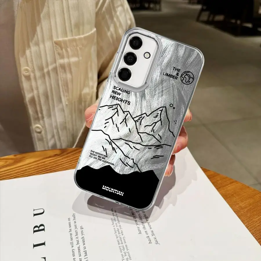 Cartoon Mountain Road Moto Nero Soft Shell Cassa Del Telefono per Samsung Galaxy A51 A52 A26 A55 A21s A35 A36 A15 A16 A23 A13
