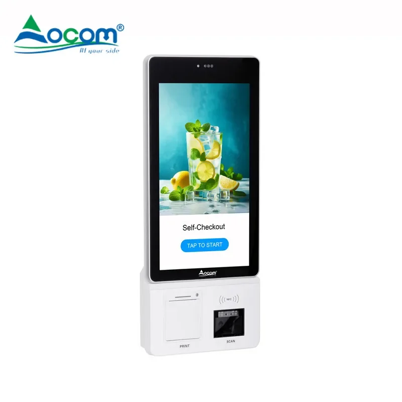 OCOM POS-K004 Sistema pos de 21,5 polegadas Android Windows Quiosque com tela sensível ao toque Quiosque de estacionamento externo