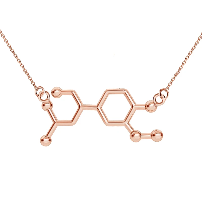 Adrenaline Molecule Necklace Science Jewellery Chemistry Fashion Pendant With 50 cm Link Chain Jewelry Gift for her