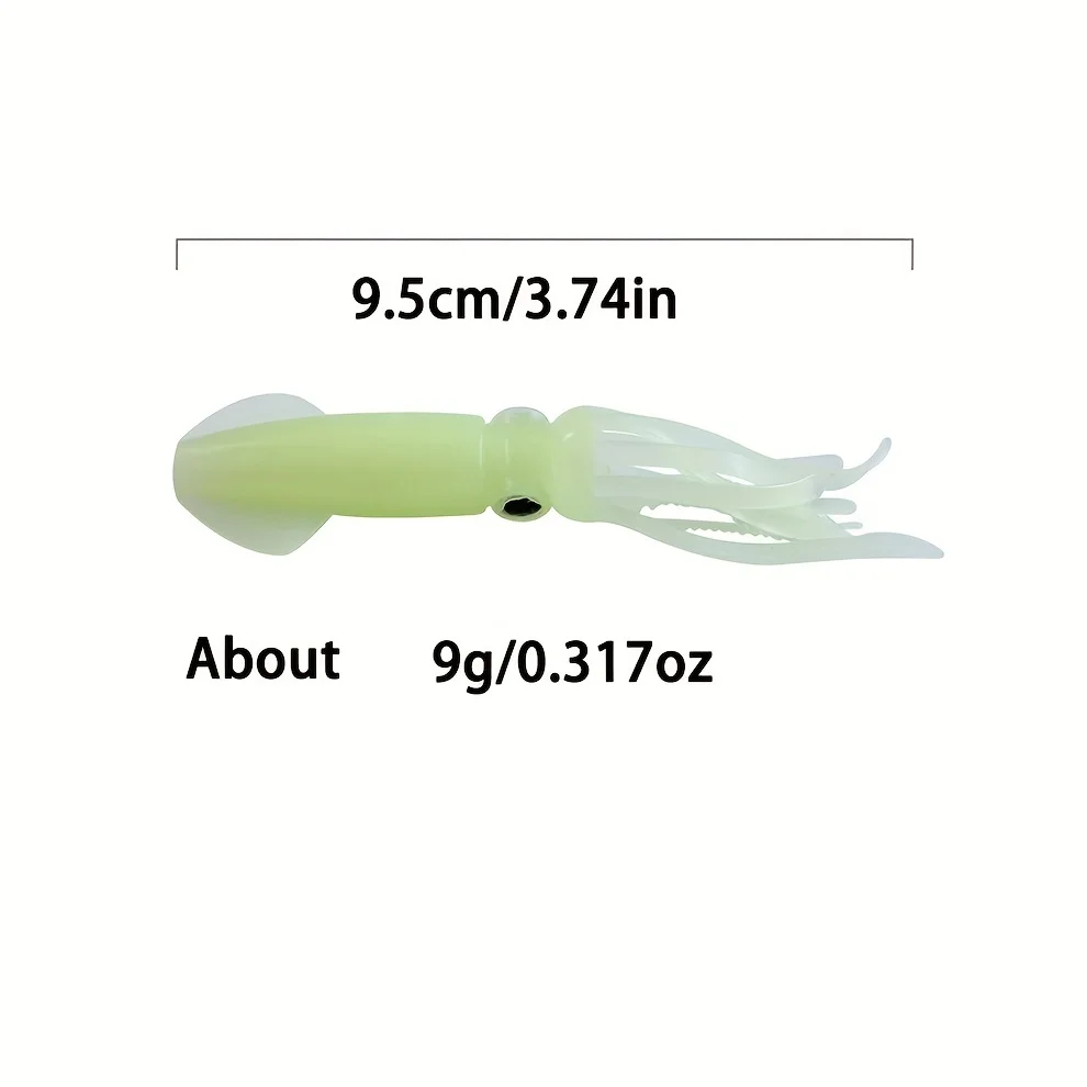 3pcs Lifelike Squid Glow Fishing Lure, Luminous Artificial Bionic Octopus Soft Bait,Fishing Accessories For Saltwater Freshwater