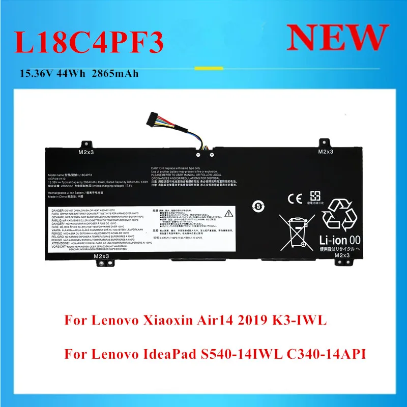 

L18M4PF3 Laptop Battery For Lenovo IdeaPad S540-14IWL C340-14API Xiaoxin Air14 2019 K3-IWL L18C4PF4 L18M4PF4 L18C4PF3