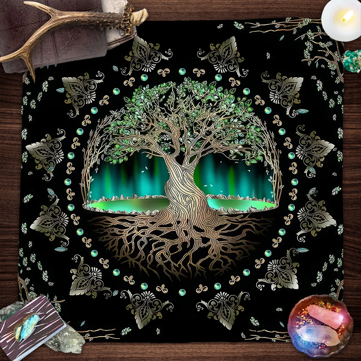 Tree of Life Tarot Table Cloth Tapestry Wall Hanging Divination Tarot Card Tablecloth Witchcraft Astrology Oracle Card Pad Decor