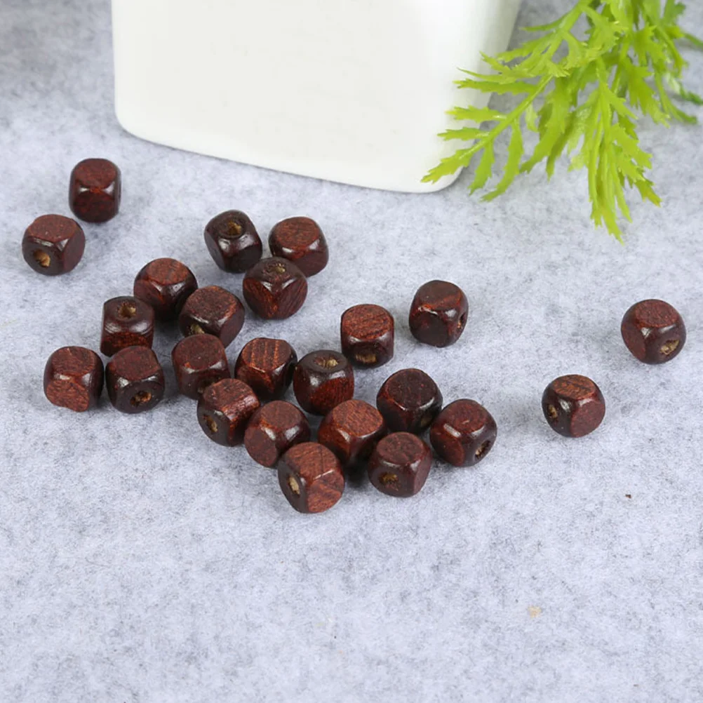 

500Pcs DIY Wood Beads Jewelry Accessories Square Coffee Color 10mm Loose Beading Kit for Handmade Bracelets Necklaces