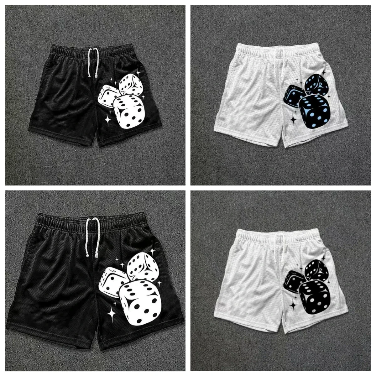 

Лето 2022, хит продаж, трендовые шорты Hell City Fun Dice, баскетбольные сетчатые шорты с 3D графическим принтом, мужские повседневные шорты