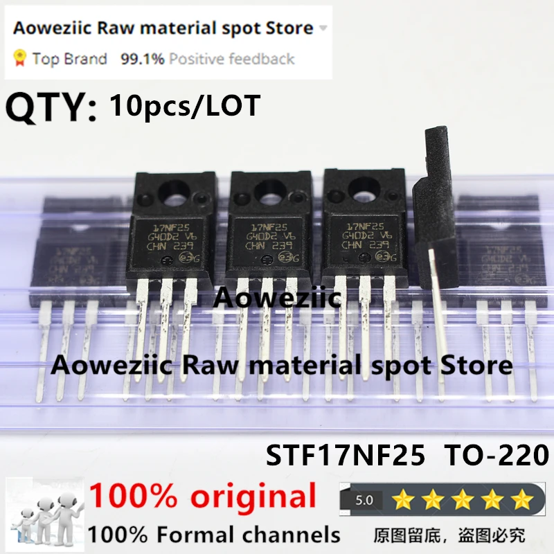 Aoweziic  100% New Imported Original  17NF25 STF17NF25 TO-220F MOS FET 17A 250V