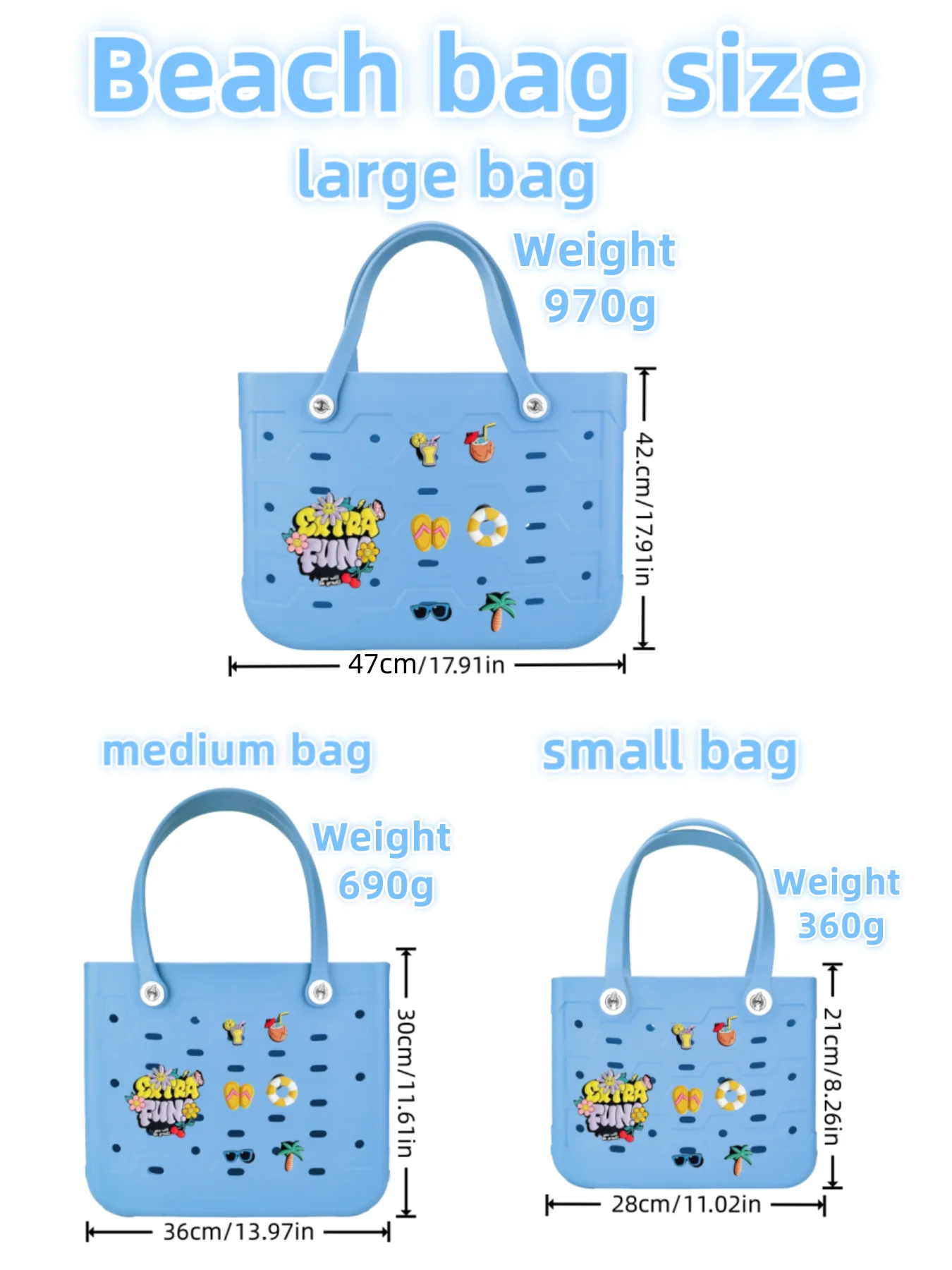 M/L/XL حقيبة شاطئية موضة إيفا مطاط مقاوم للمياه نزهة سلة التخزين السفر حقيبة يد للتسوق المرأة الكتف بلون حمل حقيبة