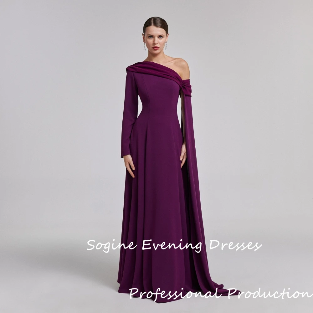 

Purple Customized Off Shoulder Crepe Prom Dresses For Women 2025 Mermaid High Waist Evening Dress Floor-Length Formal Vestidos
