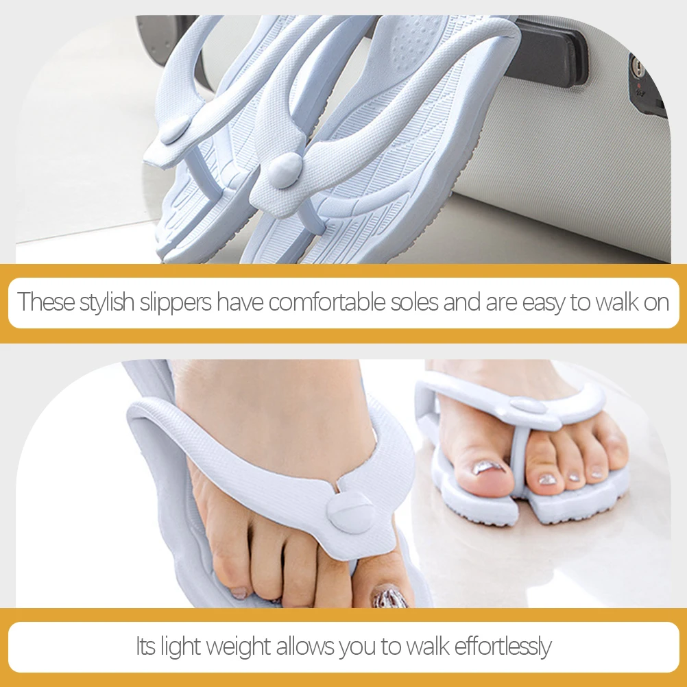

Plastic Beach Slippers Sky blue Flat Comfortable Non skid S for Women Lightweight Foldable Outdoor Summer Shoes