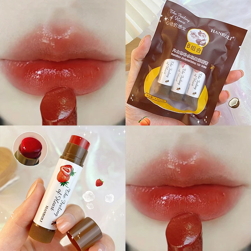 Colored Fruit Lip Balm Long Lasting Natural Nourishing Moisturizing Lipsticks Peach Tea Orange Jelly Plumping Lips Care Makeup