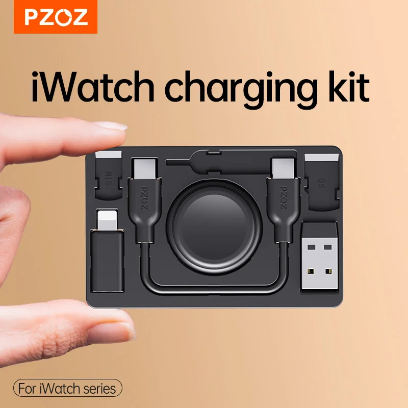 

PZOZ Wireless Watch Charger For Apple iWatch S10 9 8 Ultra PD 20w Fast Charging portable Magnetic Cable Stand Storage Card clip