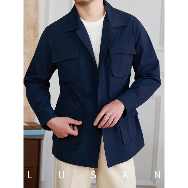 

Мисливская куртка в итальянском стиле Mr. Lu San, мужская модная ретро новая уличная повседневная джентльменская куртка с несколькими карманами