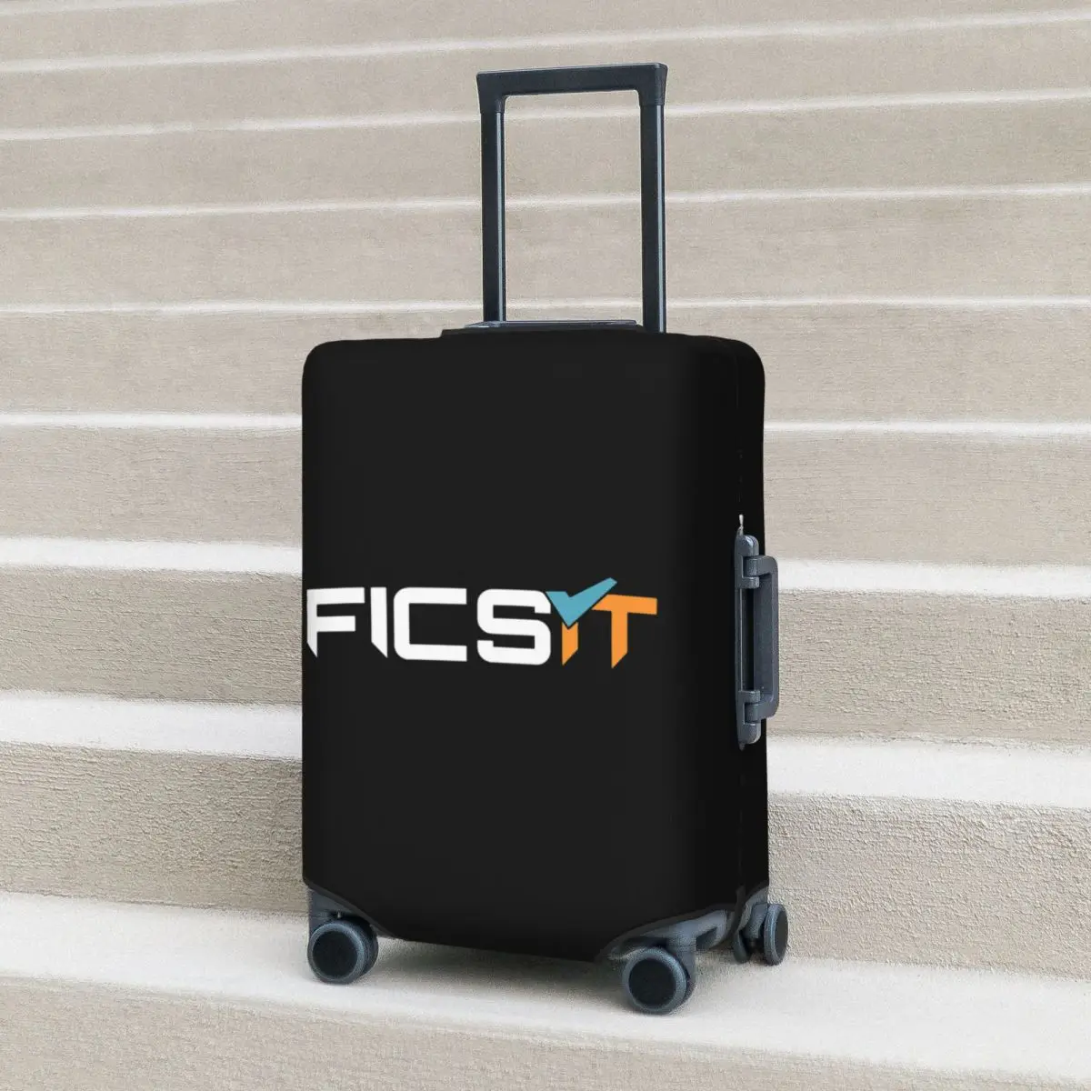 

Ficsit Satisfactory Logo Suitcase Cover Protection Elastic Trip Luggage Protector Covers for 18-32 Inch