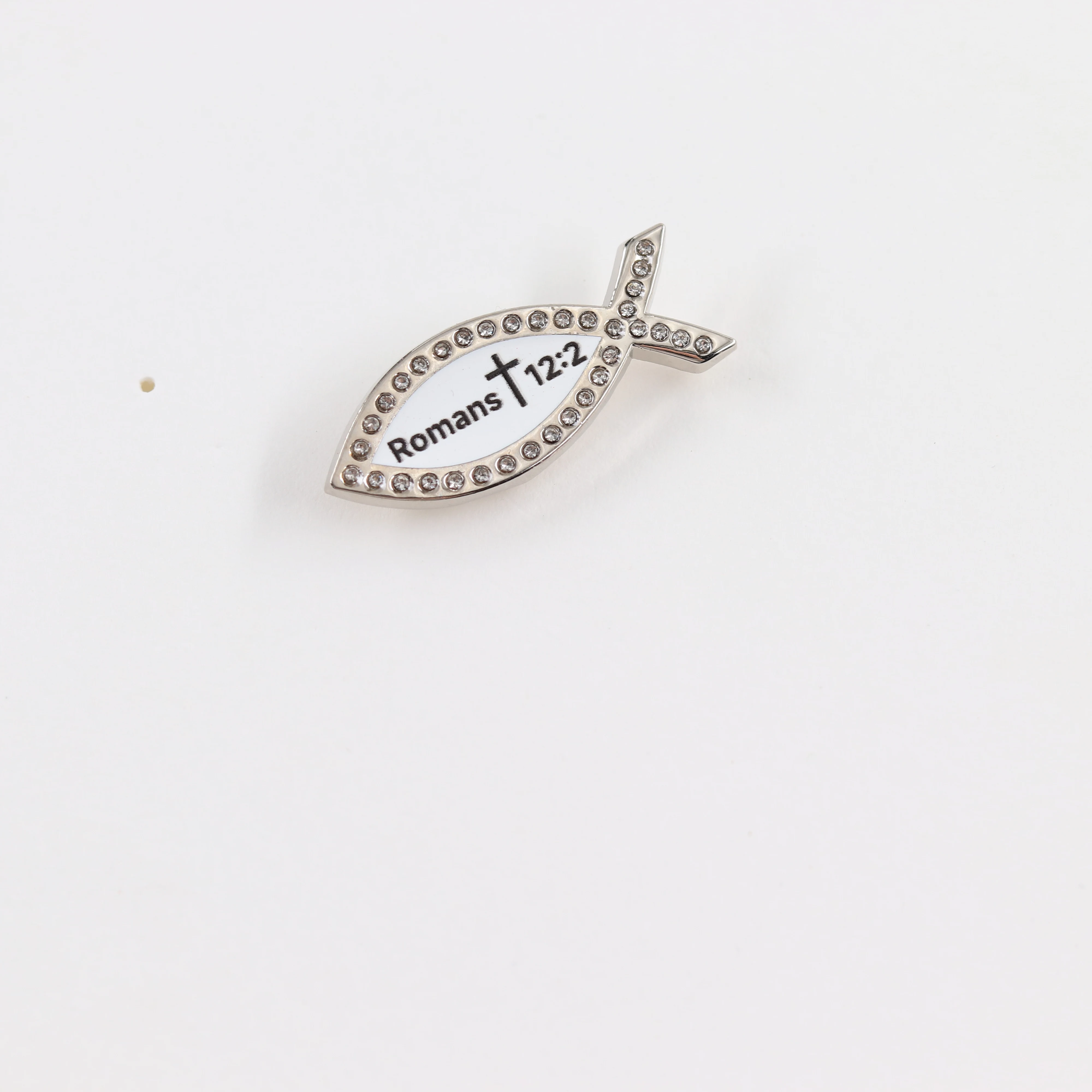 Römer 12:2 Bibelvers Emaille-Pin Christliche Jesus-Fisch-Brosche mit Strass-Kristall Ichthys-Abzeichen Religiöser Schmuck Geschenk für – Detail 10