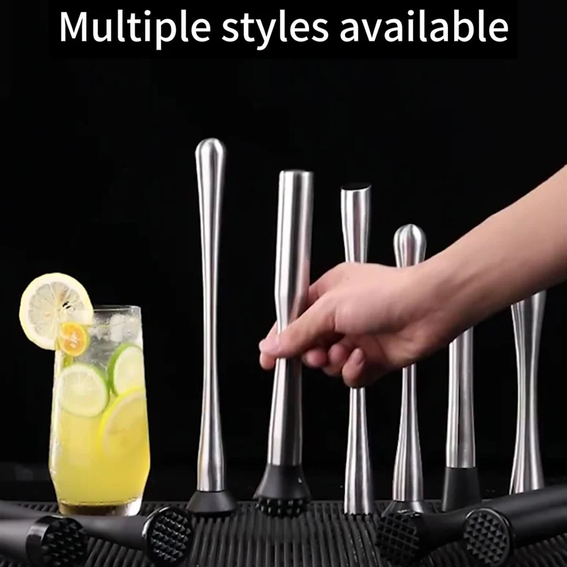 Stainless Steel Crushed Ice Hammer Multifunctional Popsicle Sticks Cocktail Swizzle Stick Fruit Lemon Tools Outdoor Tableware