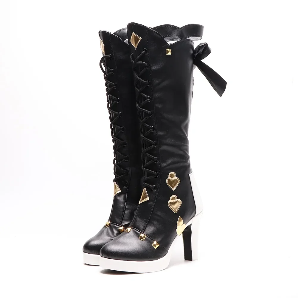 게임 Honkai Impact 3 Reverie-Pardofelis 부츠, 코스프레 롱 부츠, 여성 및 남성 부츠, 소녀 소년 할로윈 PU 캐릭터 신발